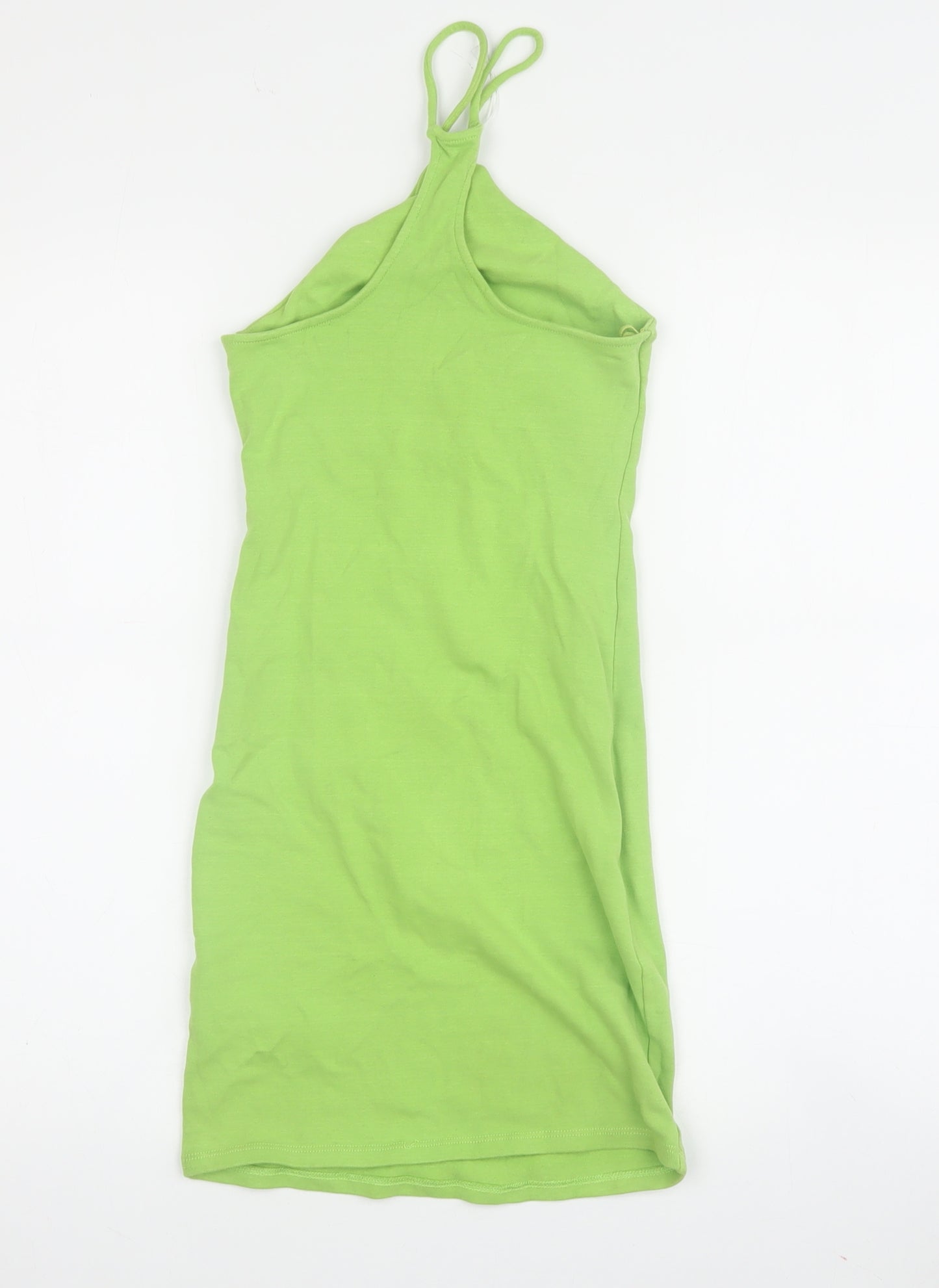 Zara Women's Green Halter Sleeveless Dress S