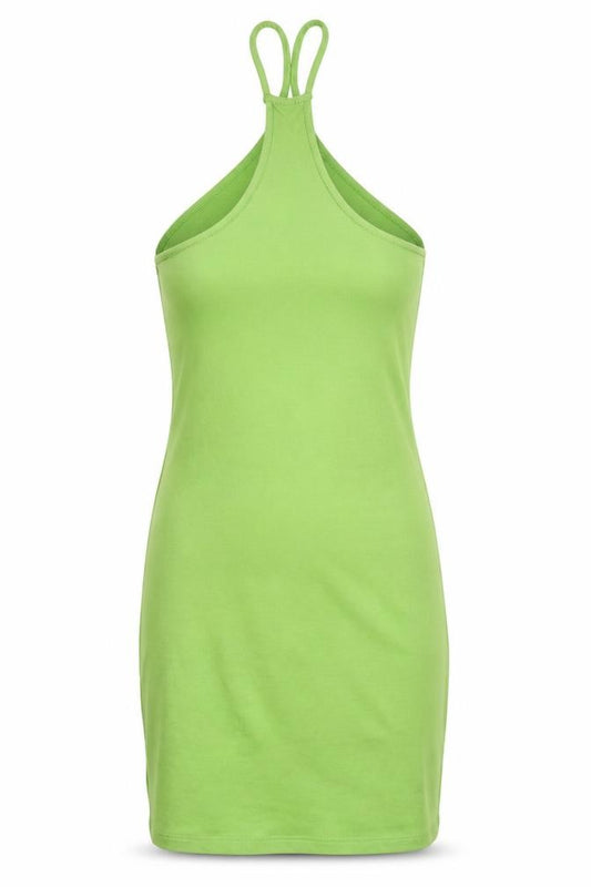Front view of Zara Women's Green Halter Sleeveless Dress S