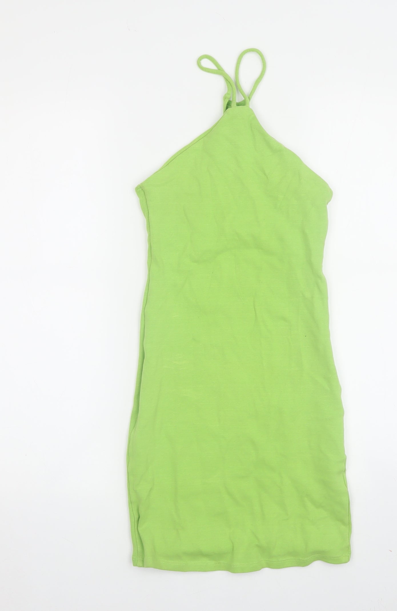 Zara Women's Green Halter Sleeveless Dress S