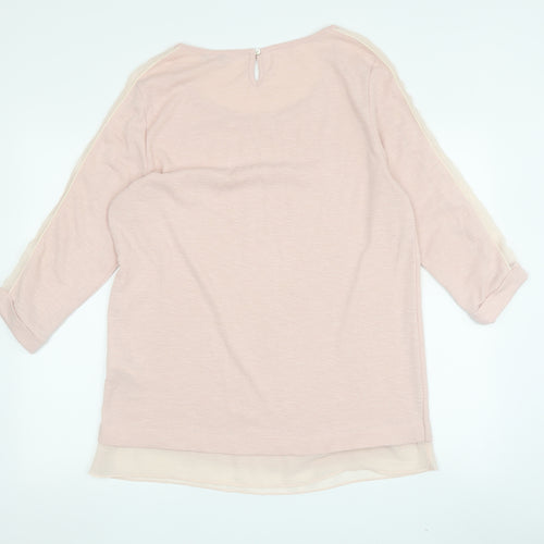 RJR. John Rocha Pink Women's T-Shirt, Size 14, 3/4 Sleeve