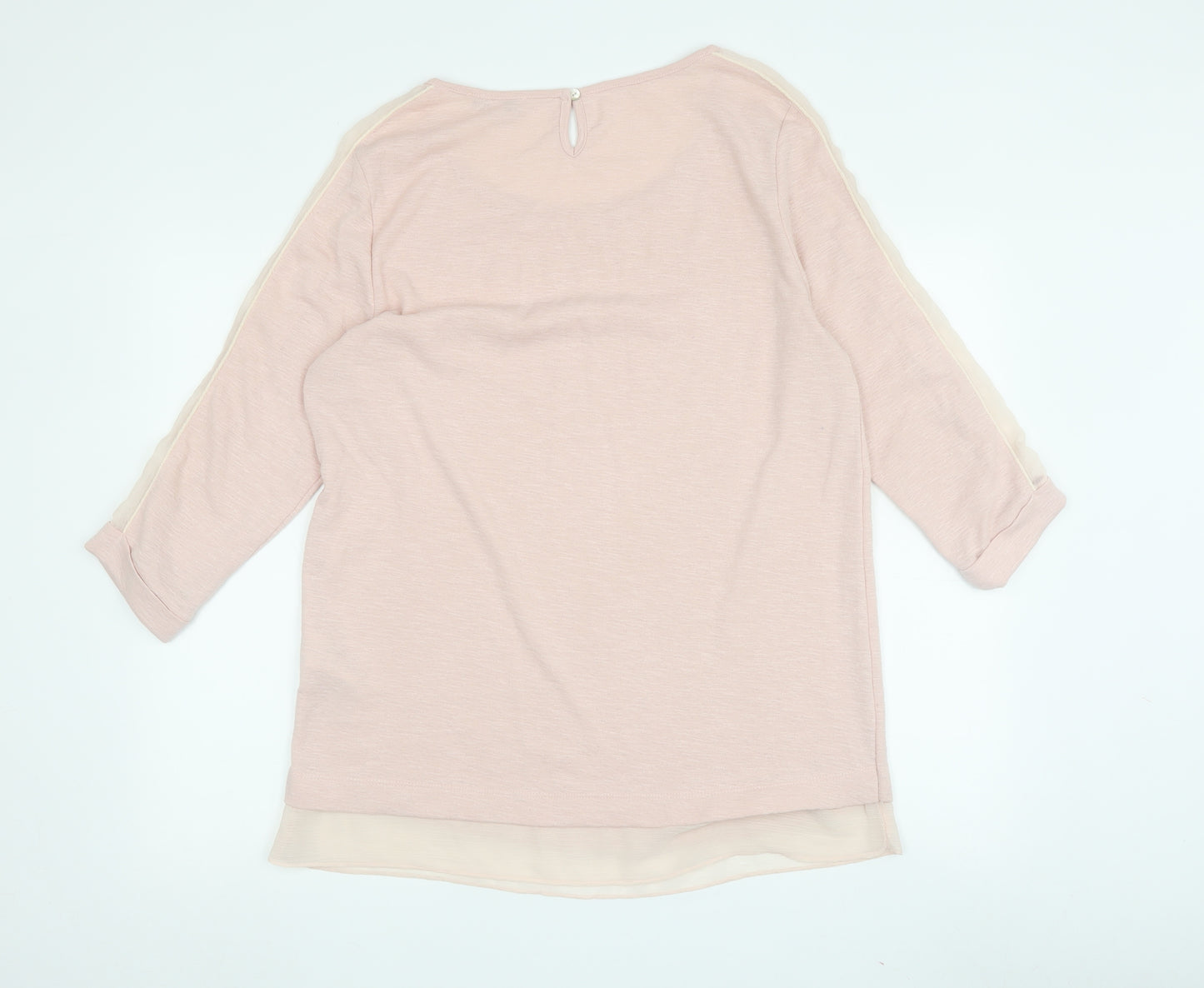 RJR. John Rocha Pink Women's T-Shirt, Size 14, 3/4 Sleeve