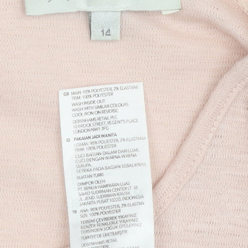 RJR. John Rocha Pink Women's T-Shirt, Size 14, 3/4 Sleeve