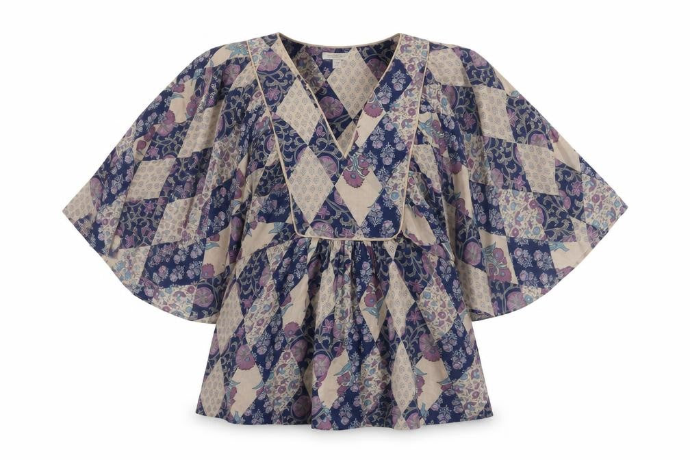 Front view of Monsoon Women's Multicoloured Kimono Blouse, size 10