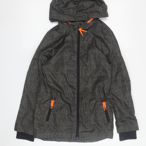 Matalan Boys Black Zip Hoodie, Size 12 Years, Polyester