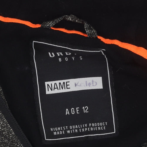 Matalan Boys Black Zip Hoodie, Size 12 Years, Polyester