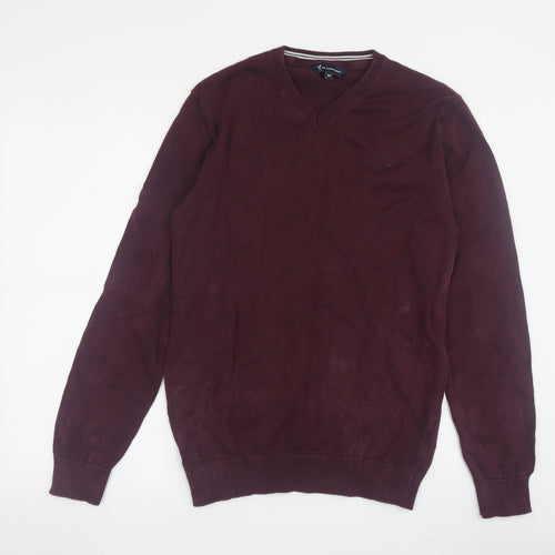 Crew Clothing Mens Red V-Neck Pullover Jumper Medium
