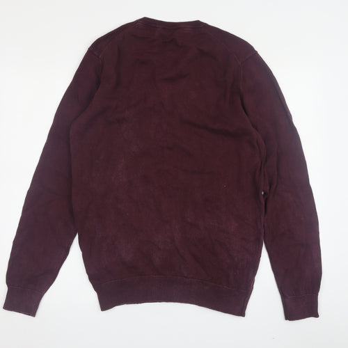 Crew Clothing Mens Red V-Neck Pullover Jumper Medium
