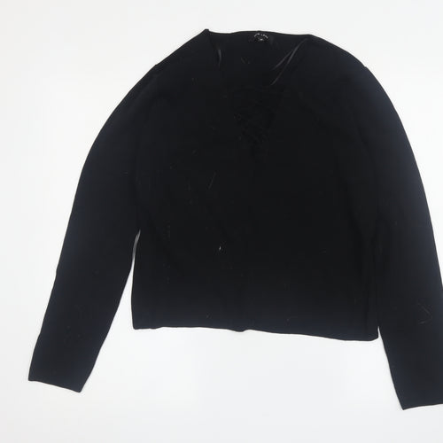 New Look Women's Black Jumper Size 18 Viscose Nylon