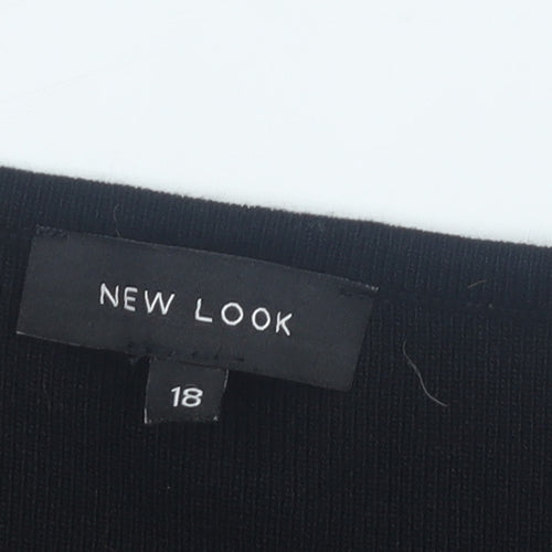 New Look Women's Black Jumper Size 18 Viscose Nylon