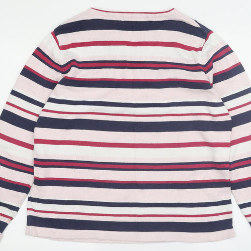 ISLE Essentials Women's Multicoloured Striped Pullover L