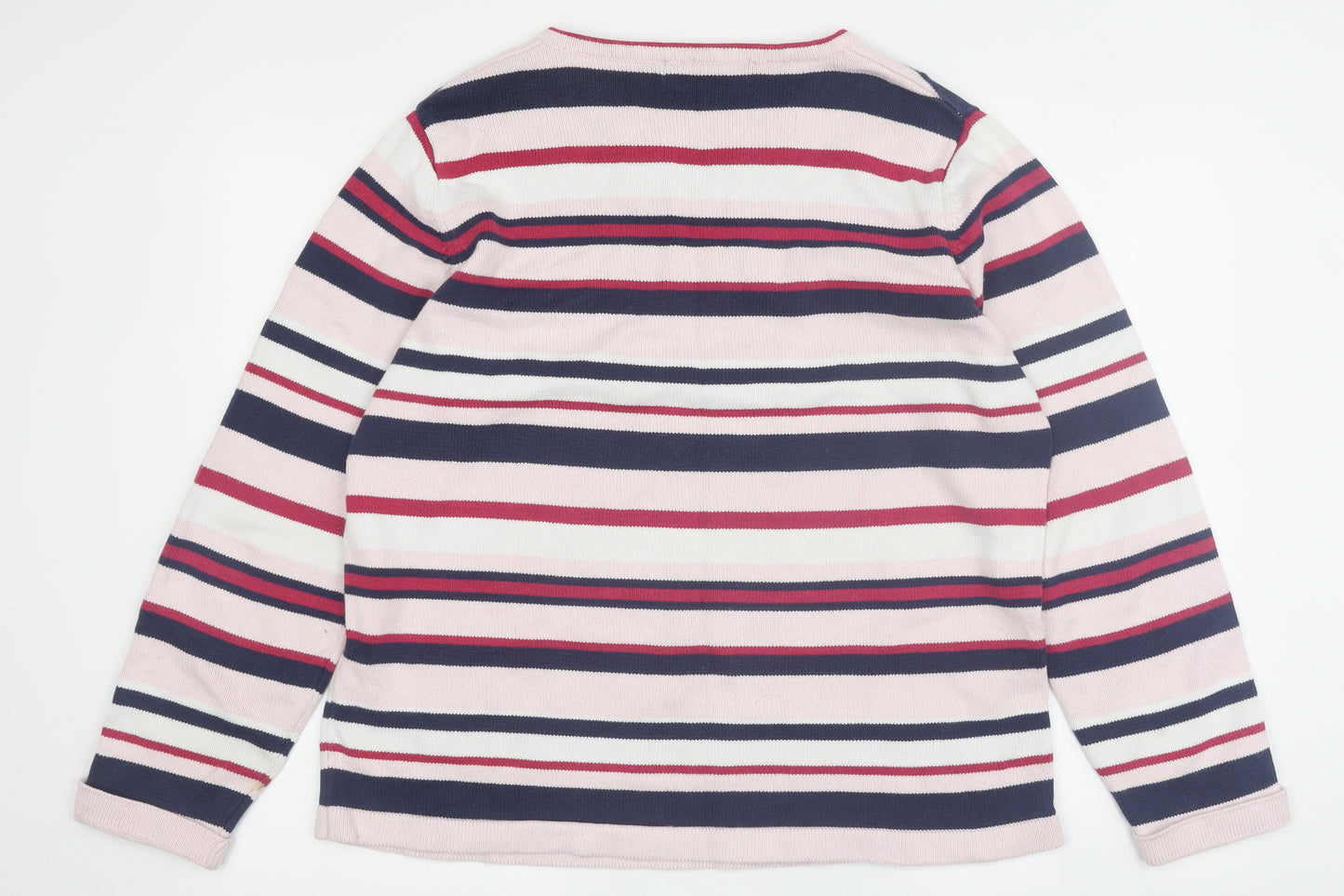 ISLE Essentials Women's Multicoloured Striped Pullover L