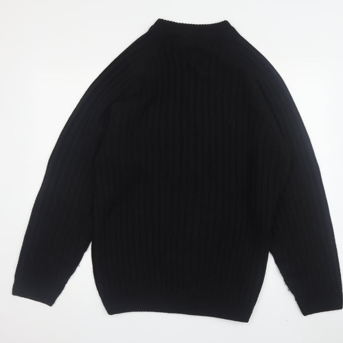 Champion Men's Black Wool Knit Jacket, Size M, Full Zip