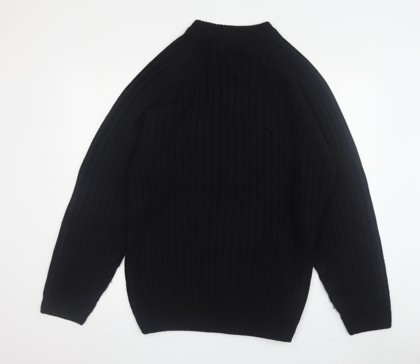 Champion Men's Black Wool Knit Jacket, Size M, Full Zip