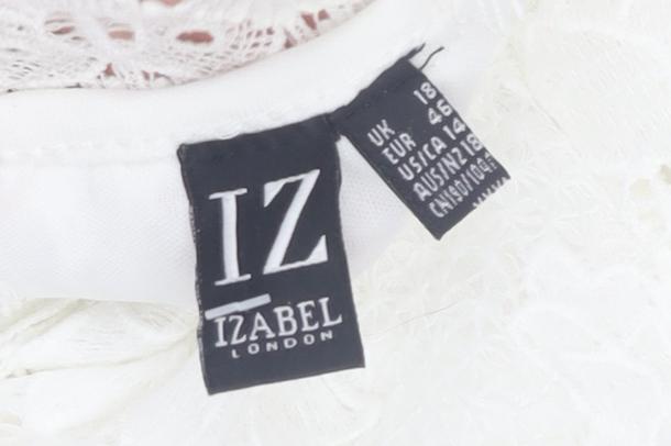 Izabel London Women's White Floral Lace Shift Dress Size 18