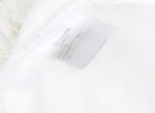 Izabel London Women's White Floral Lace Shift Dress Size 18