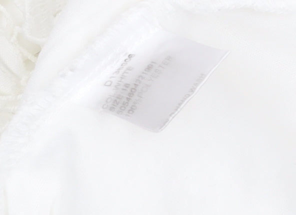 Izabel London Women's White Floral Lace Shift Dress Size 18