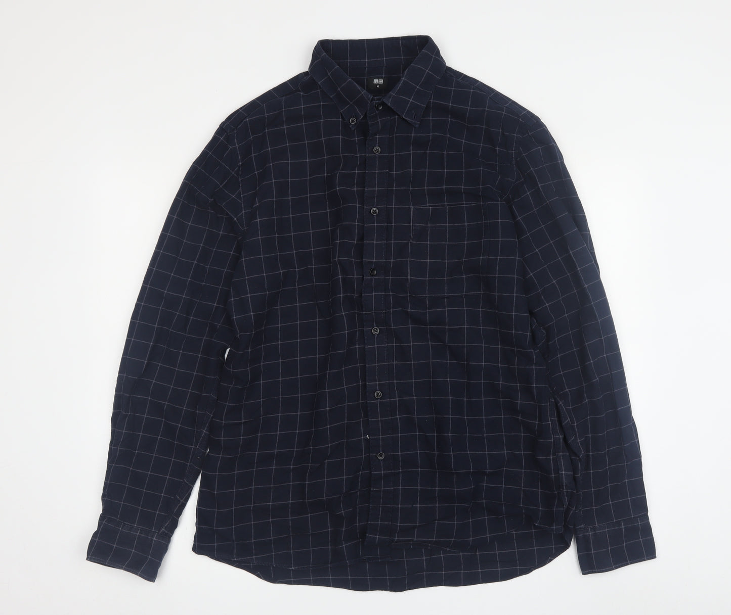 UNIQLO Men's Blue Checked Button-Up Shirt M