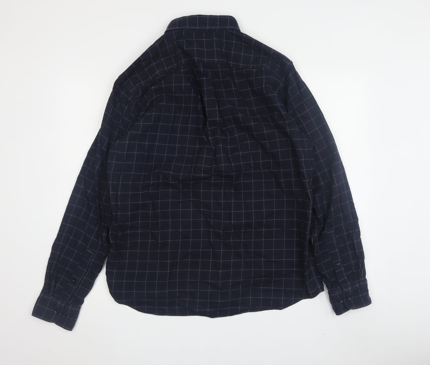 UNIQLO Men's Blue Checked Button-Up Shirt M