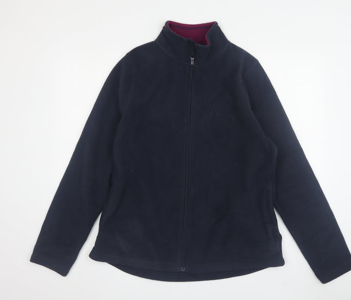 Weird Fish Women's Blue Fleece Jacket Size 14 Casual