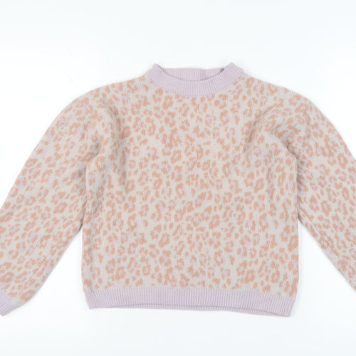 Marks and Spencer Girls Pink Animal Print Pullover, Size 11-12 Years