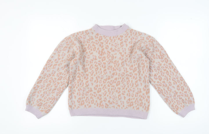 Marks and Spencer Girls Pink Animal Print Pullover, Size 11-12 Years