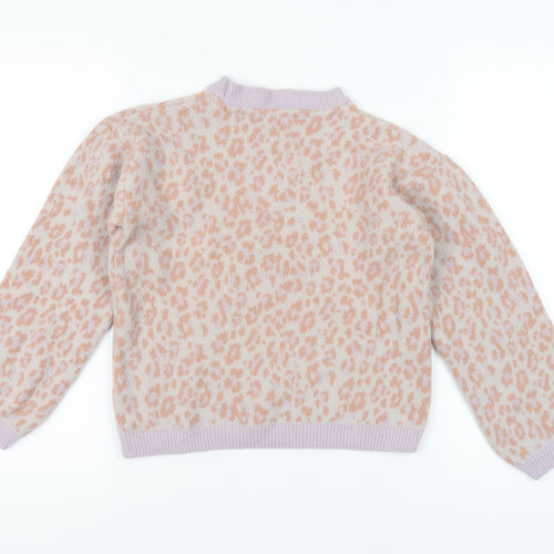 Marks and Spencer Girls Pink Animal Print Pullover, Size 11-12 Years