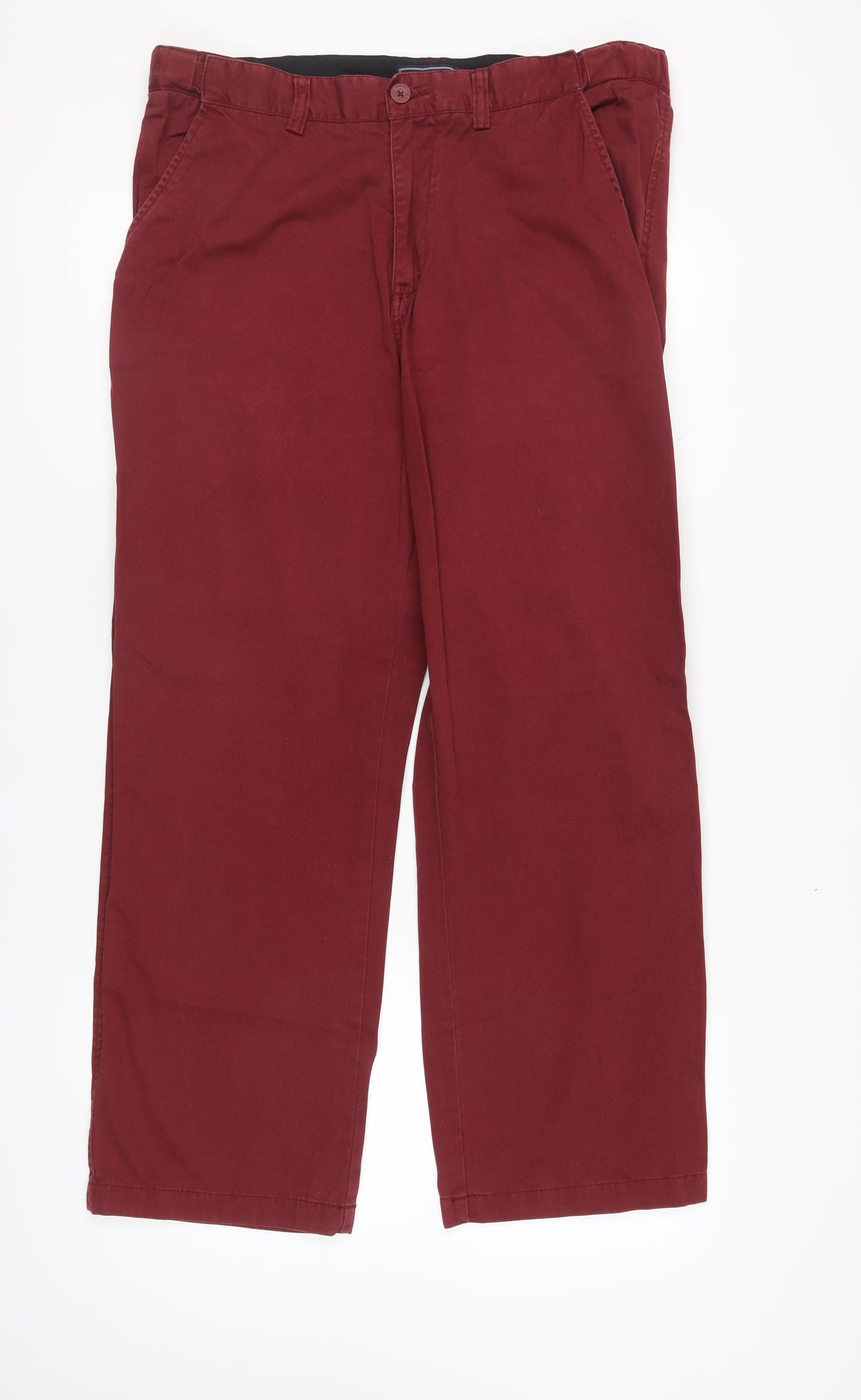Maine New England Men's Red Chino Trousers, 38S, Regular Fit
