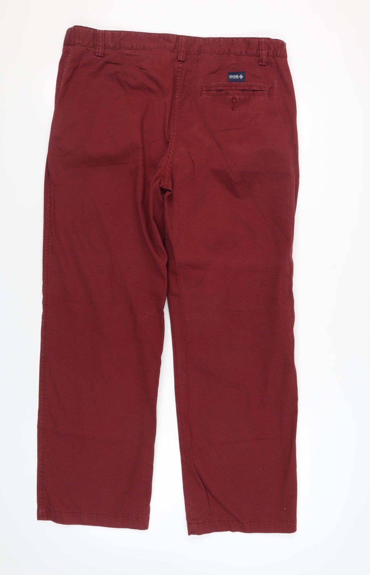 Maine New England Men's Red Chino Trousers, 38S, Regular Fit