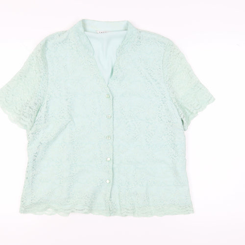 Eastex Women's Green Lace Button-Up Shirt Size 16