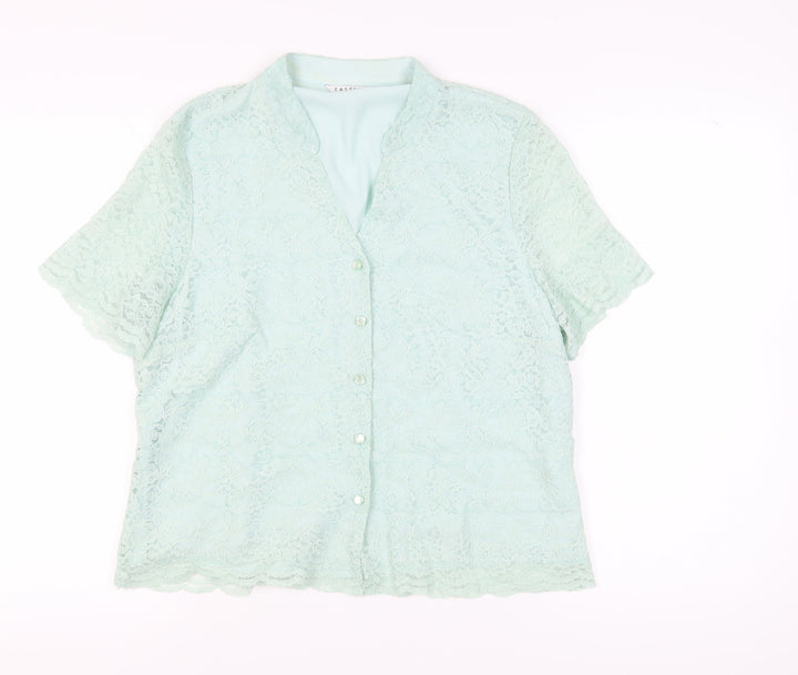 Eastex Women's Green Lace Button-Up Shirt Size 16