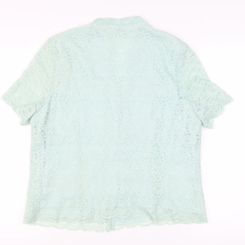 Eastex Women's Green Lace Button-Up Shirt Size 16