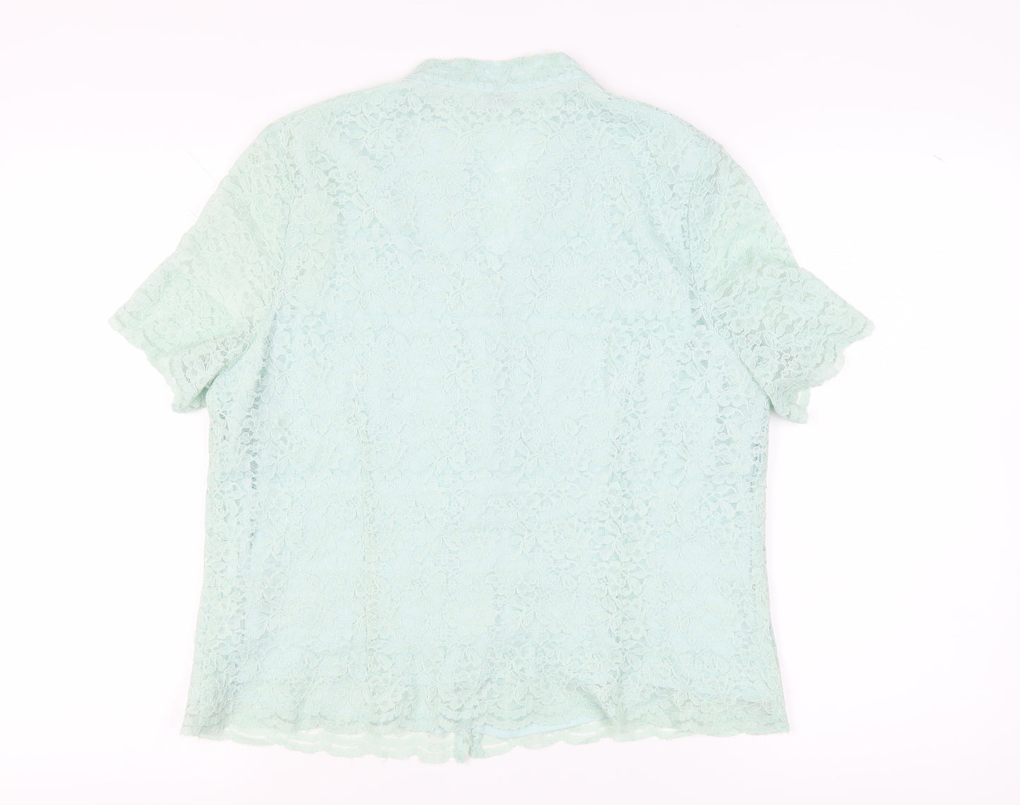 Eastex Women's Green Lace Button-Up Shirt Size 16