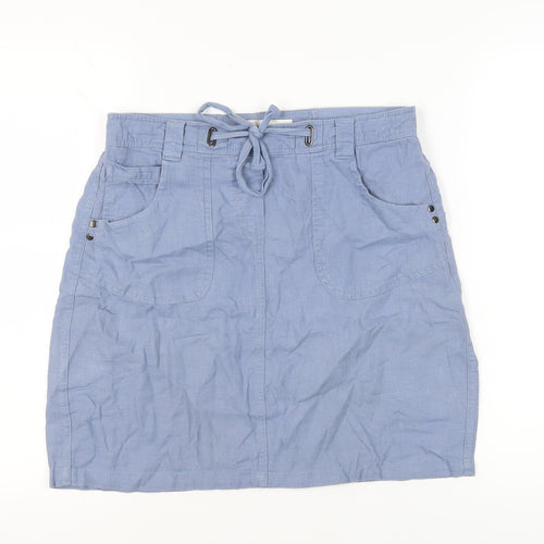 BHS Women's Blue Linen Blend Casual Skirt Size 12