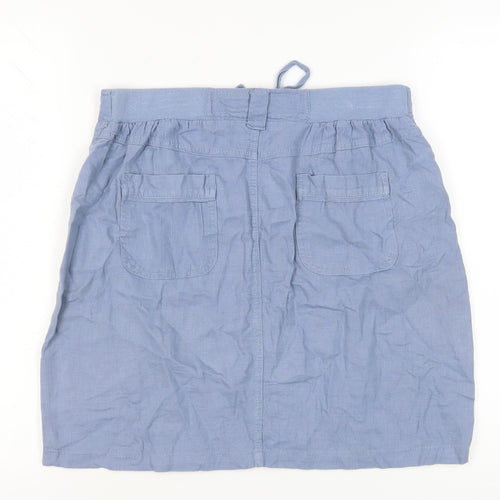 BHS Women's Blue Linen Blend Casual Skirt Size 12