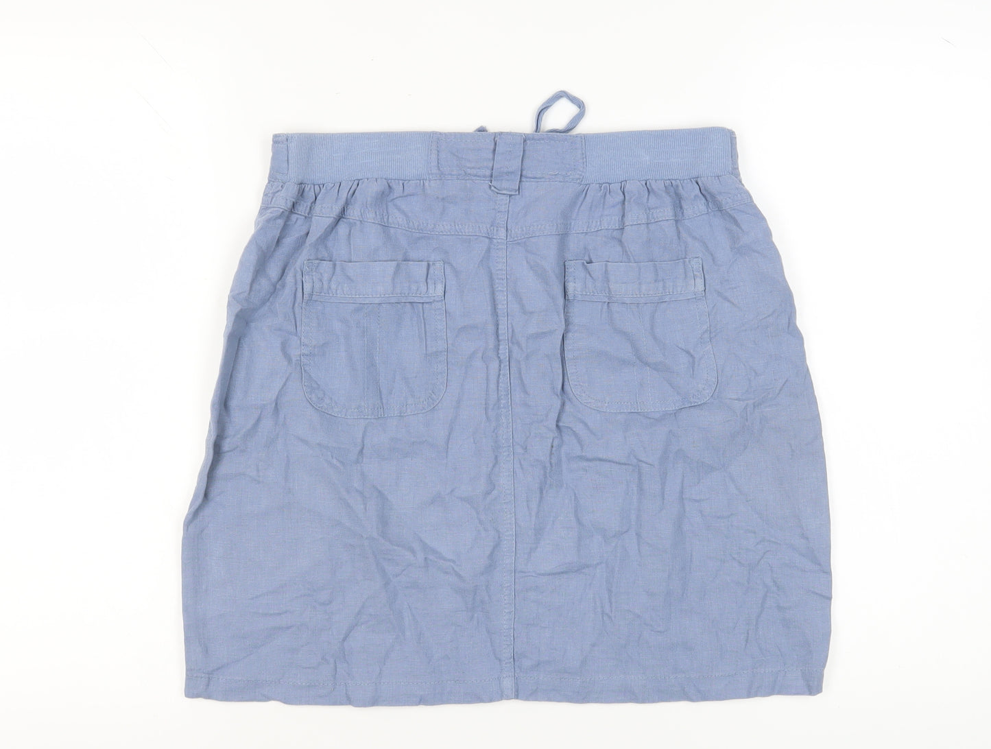 BHS Women's Blue Linen Blend Casual Skirt Size 12