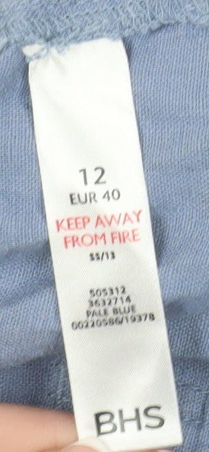 BHS Women's Blue Linen Blend Casual Skirt Size 12