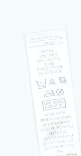 BHS Women's Blue Linen Blend Casual Skirt Size 12