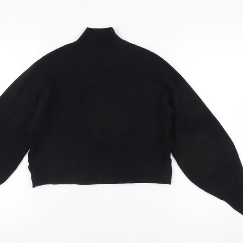 ZARA Women's Black High Neck Jumper, Size 8, Long Sleeve