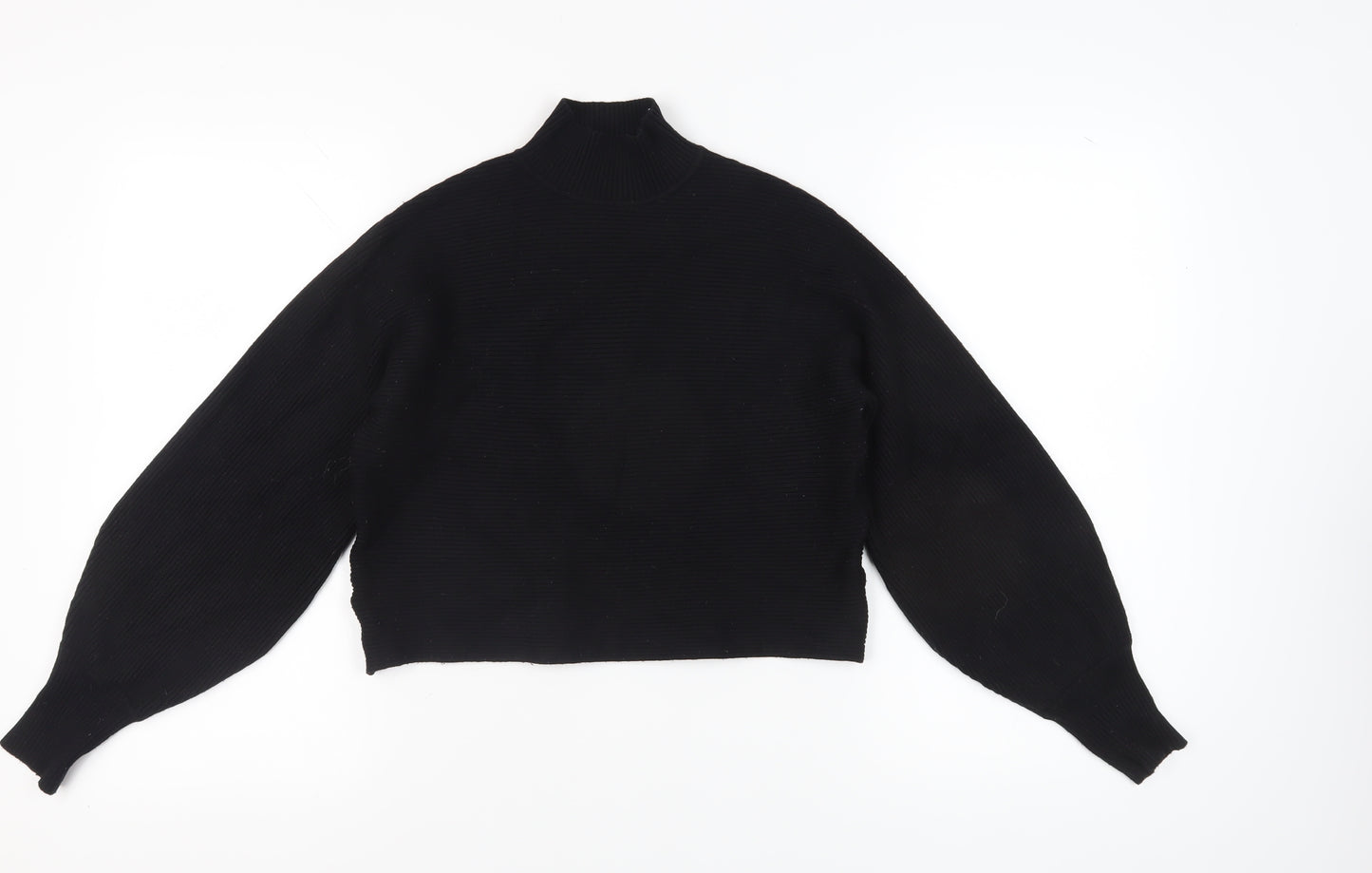 ZARA Women's Black High Neck Jumper, Size 8, Long Sleeve