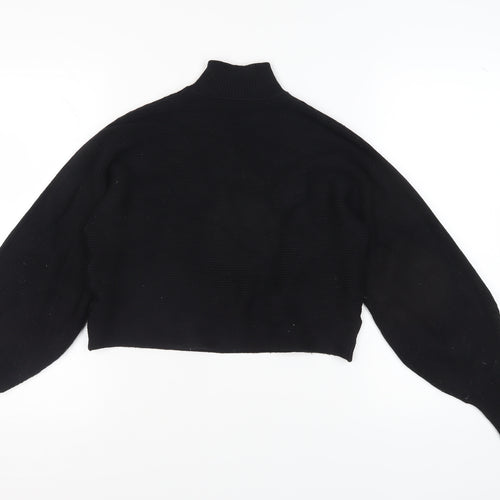 ZARA Women's Black High Neck Jumper, Size 8, Long Sleeve