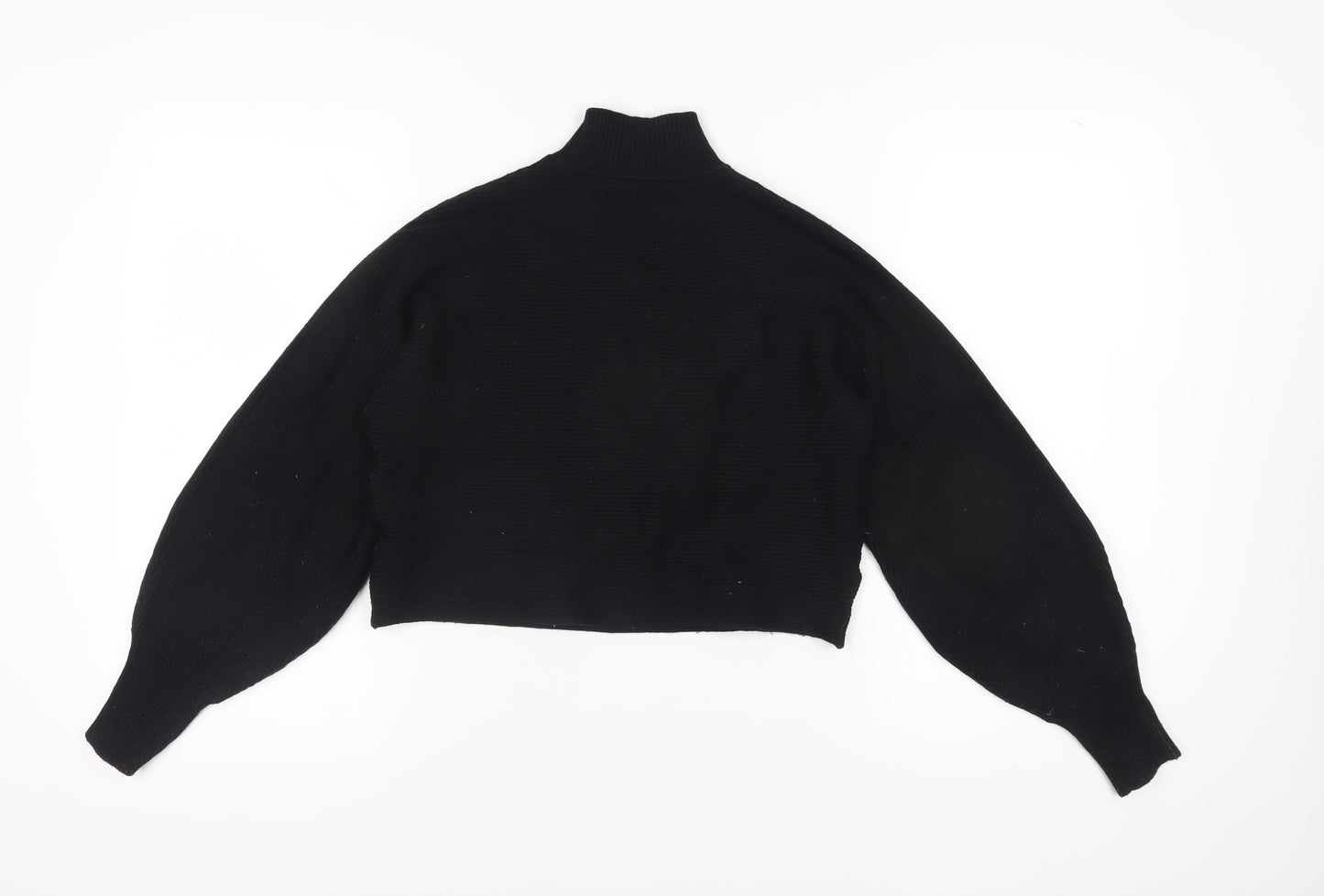 ZARA Women's Black High Neck Jumper, Size 8, Long Sleeve