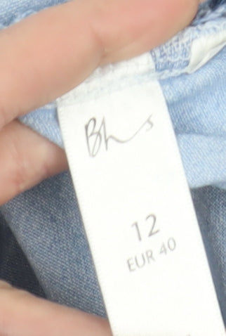 BHS Women's Blue Denim Skirt Size 12 with Pockets