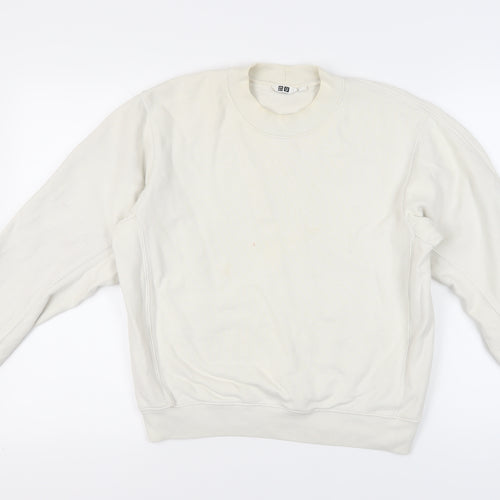 Uniqlo Ivory Cotton Unisex Pullover Sweatshirt S