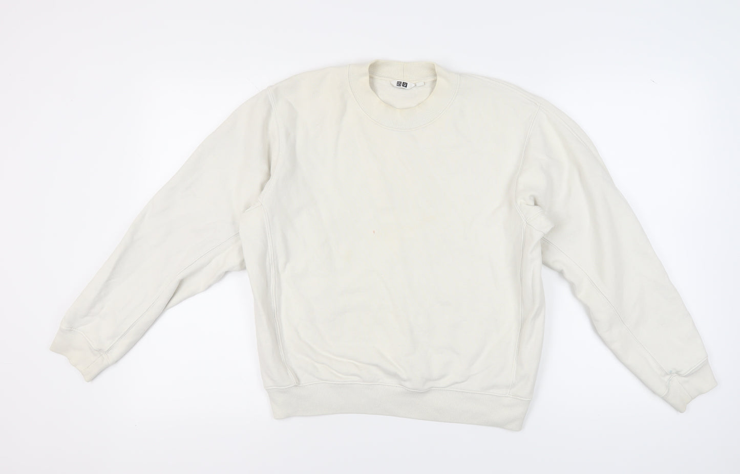 Uniqlo Ivory Cotton Unisex Pullover Sweatshirt S