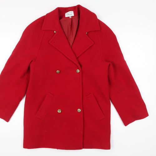 Merchant Classic Women's Red Wool Pea Coat Size 10