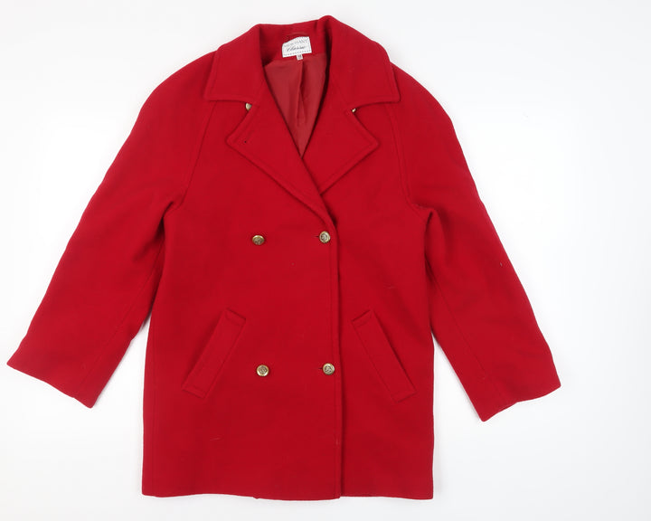 Merchant Classic Women's Red Wool Pea Coat Size 10