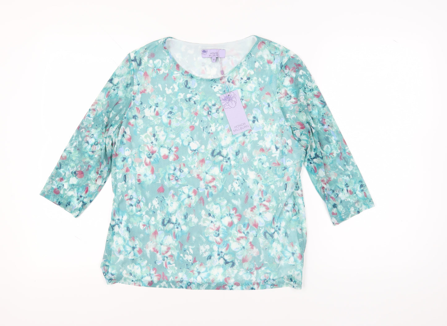 Honor Millburn Women's Floral Blouse 3/4 Sleeve Size 12