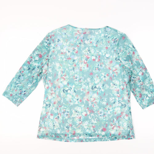 Honor Millburn Women's Floral Blouse 3/4 Sleeve Size 12