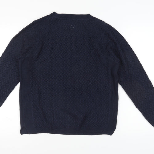 Isle Essentials Women's Blue Crew Neck Jumper M