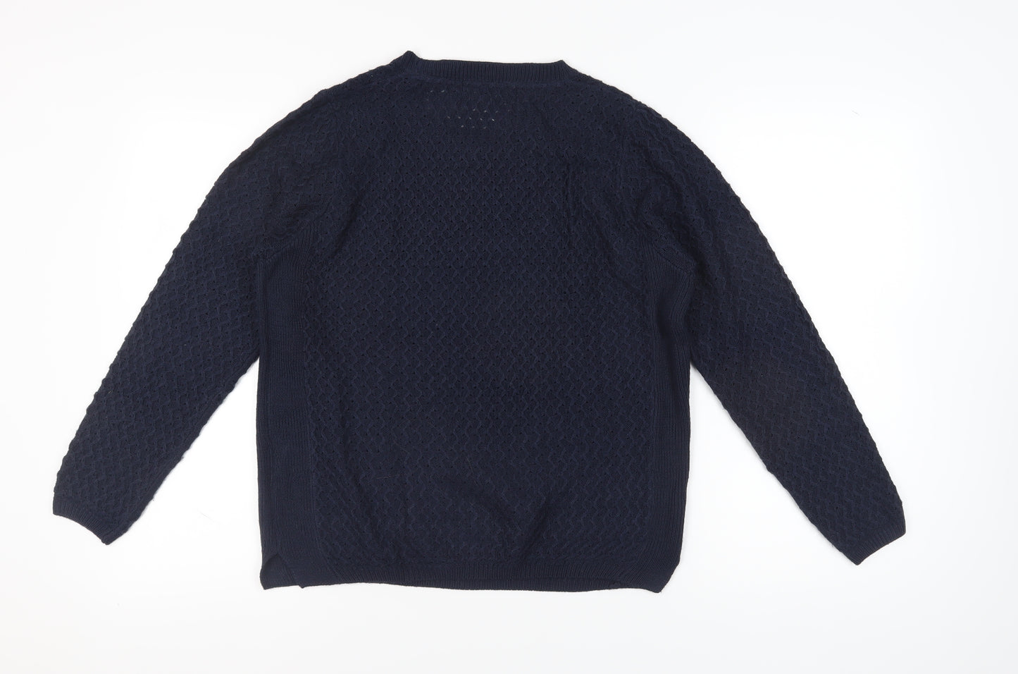 Isle Essentials Women's Blue Crew Neck Jumper M